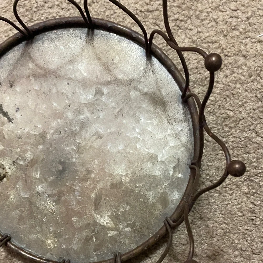 Rustic Metal Wall Decor with Silver Center